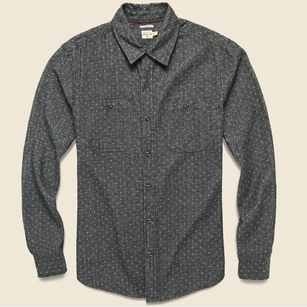 Bridge & Burn Winslow Flannel - Charcoal Polkadot